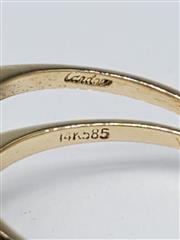 14K Solid Yellow Gold Ruby Diamond Flip Ring Size 5.5